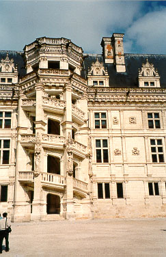 The old stone steps in the Blois Castle