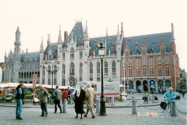 On the Markt place in Brugge