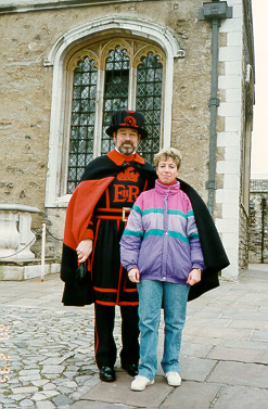 Lena With the Beafeeter in the Tower
