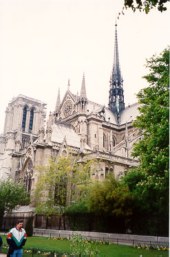 The back view of the Notre Dame Cathedral